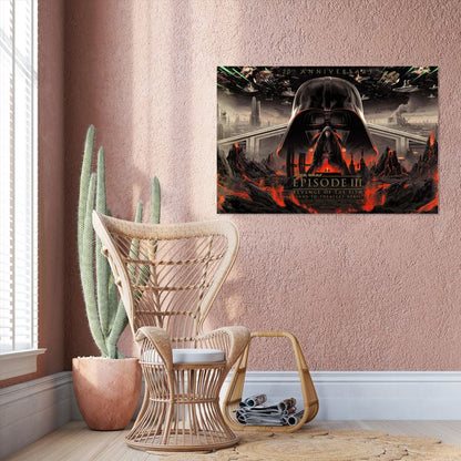 Revenge of The Sith Movie Poster Canvas Wall Art Anakin 20th Anniversary Posters Retro Style - Size 24''x36''