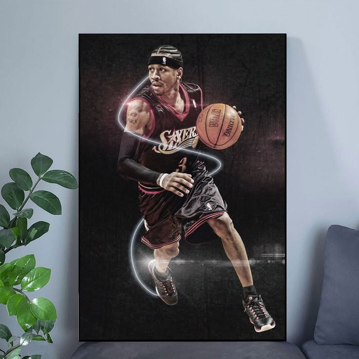 Allen Iverson Poster Philadelphia 76ers Print Photo Wall Art Sports Basketball Size 24''x36''