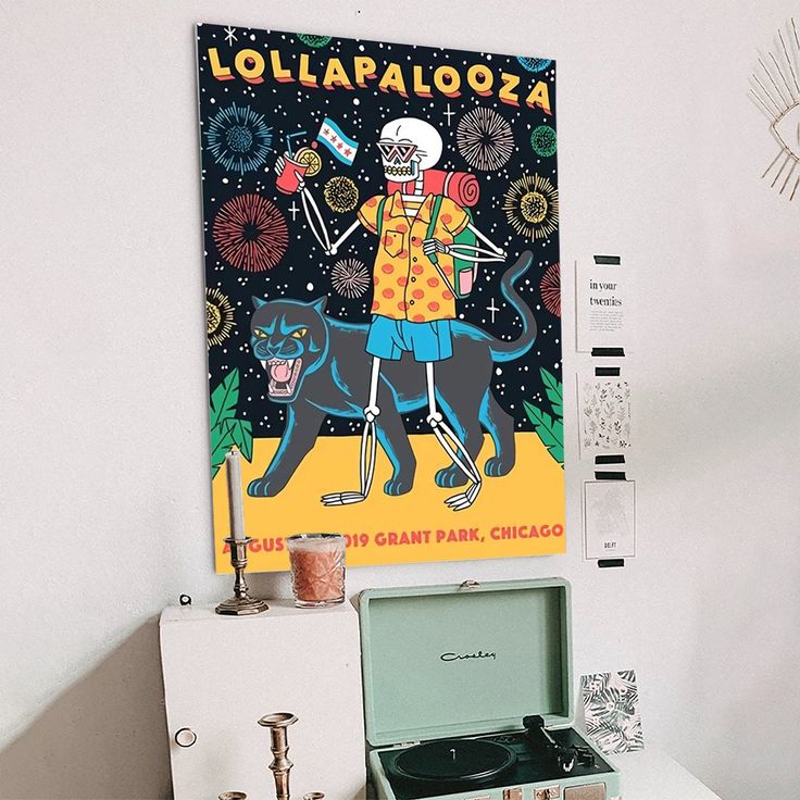 Music Poster - Lollapalooza Tour 2019 Poster - Vintage Style - Size 24x36