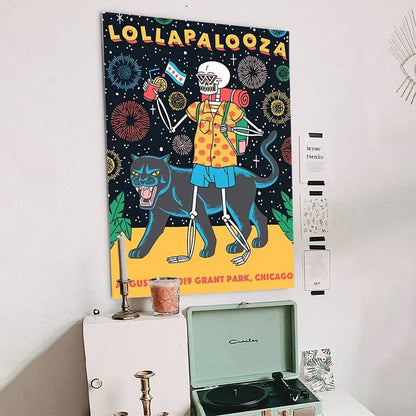 Music Poster - Lollapalooza Tour 2019 Poster - Vintage Style - Size 24x36