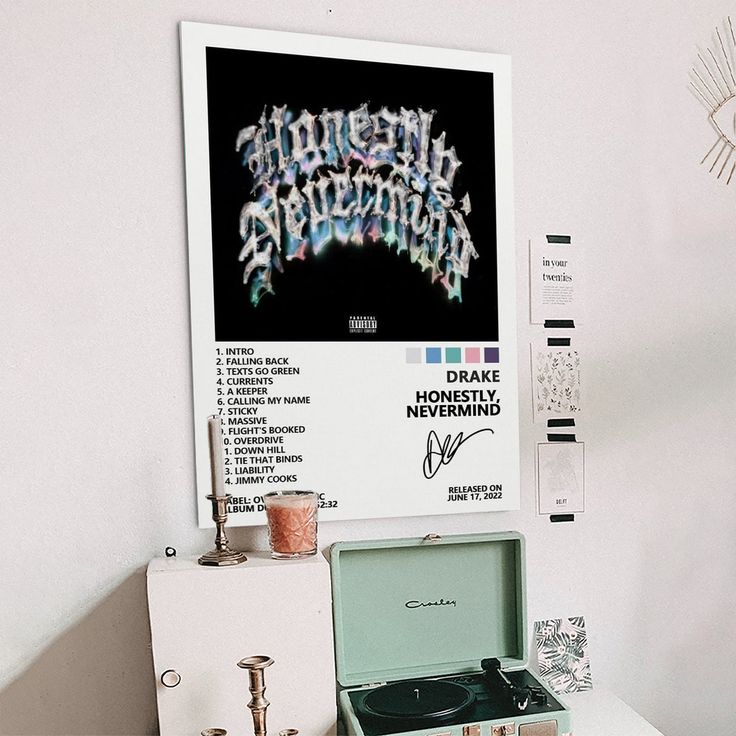Drake Poster Honestly, Nevermind Music Album Cover Poster Posters Size 24''x36''