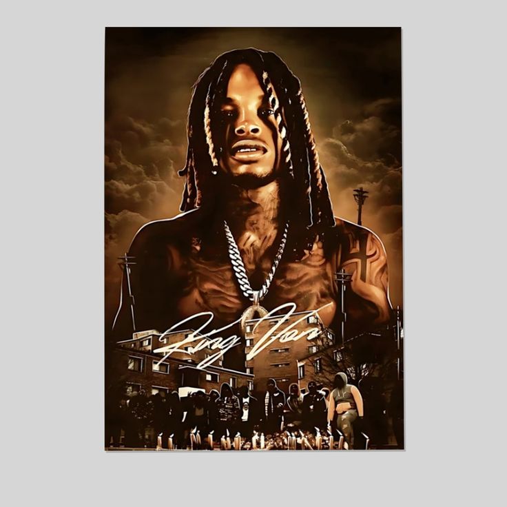 Music Poster- King Von Rapper Poster - Vintage Style - Size 24x36
