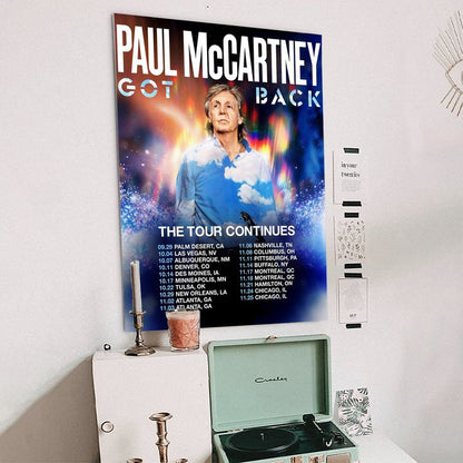 Paul McCartney Got Back North American Tour 2025 Stadium Dates Poster Size 24''x36''