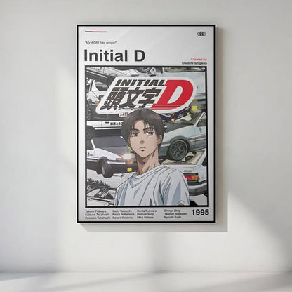 Initial D Anime Poster: Minimalist Manga Art Print