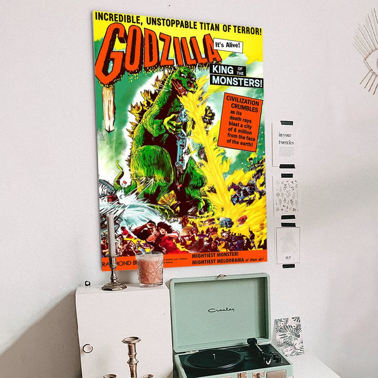 Godzilla King of Monsters Movie Poster Retro Style - Size 24''x36''