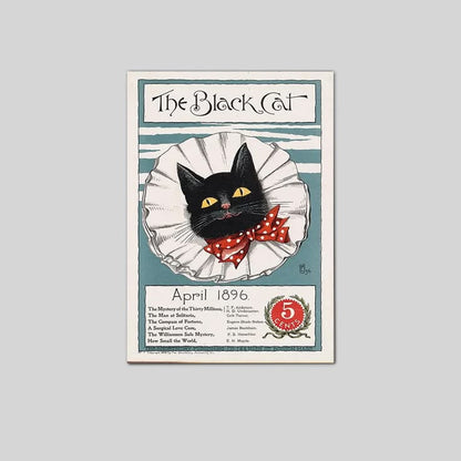 The Black Cat Art, Vintage Art Poster April 1896 Poster Full Size 24''x36''