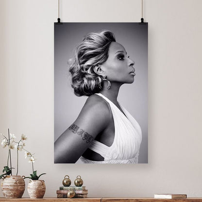 Mary J. Blige Music Songwriter Musician Rapper Wall Home Decor Size 24''x36''