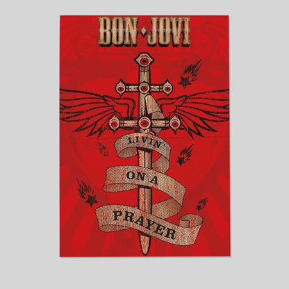 Bon Jovi - Music Poster (Livin' On A Prayer) Size 24''x36''