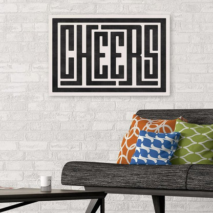 Home Poster- Cheers Print - Bar Cart / Cocktail Poster Size 24''x36''