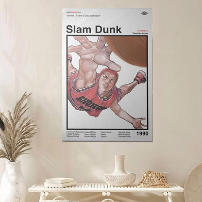 Slam Dunk Anime Poster: Minimalist Manga Print