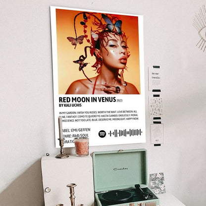 Kali Uchis Red Moon in Venus Poster  Album Art RnB Music Decor Poster Size 24''x36''