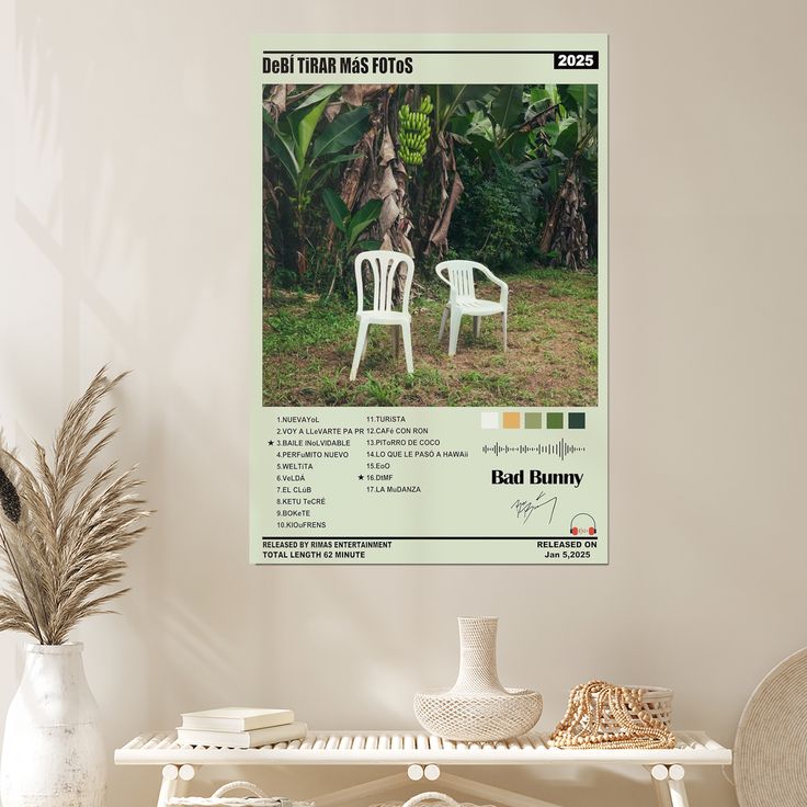 Bad Bunny Poster Latin Music Poster Art Decor Painting Aesthetic Wall Art Canvas for Bedroom Decor Size 24''x36''