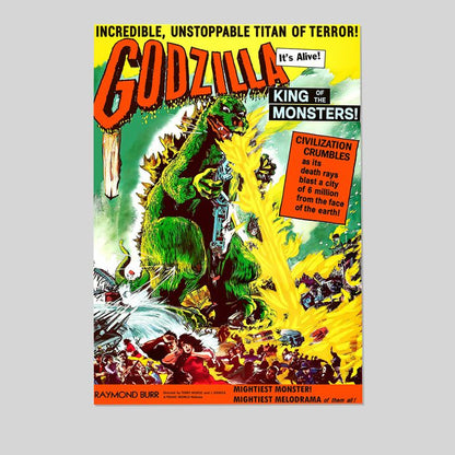 Godzilla King of Monsters Movie Poster Retro Style - Size 24''x36''