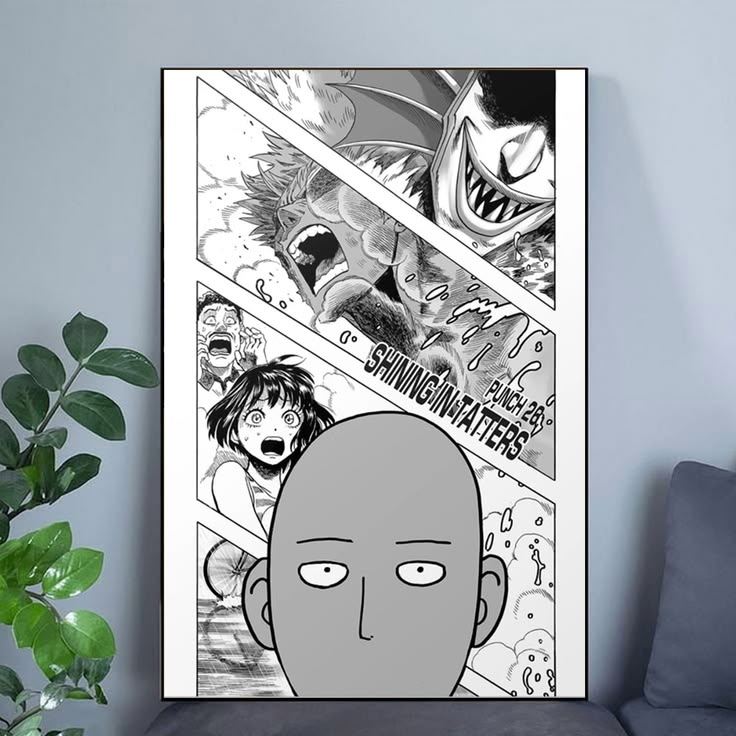Saitama Anime Poster Home Decor Poster Size 24''x36''