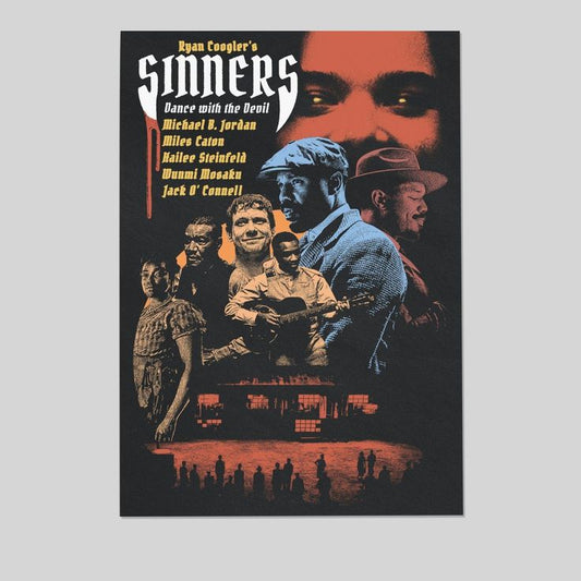 Movie Poster - Sinners 2025 Vampire Horror Movie - Vintage Style - Size 24''x36''