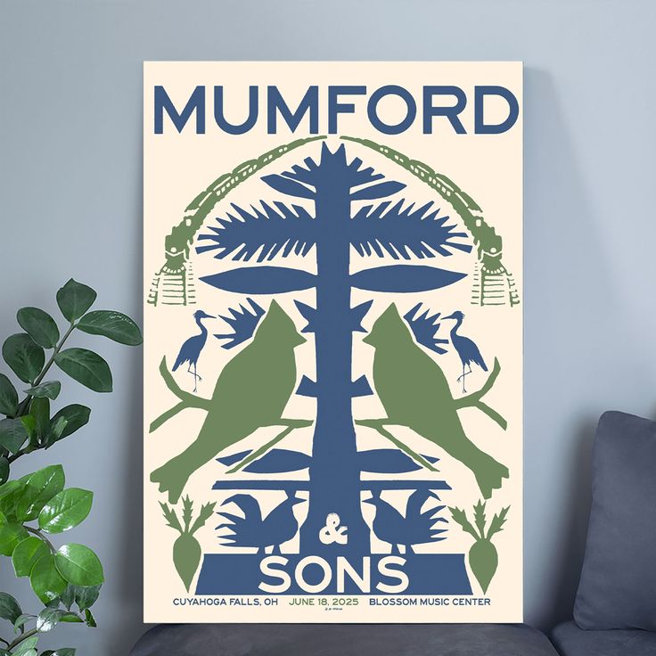 Mumford & Sons June 18, 2025 Blossom Music Center. Cuyahoga Falls, OH Poster Size 24''x36''