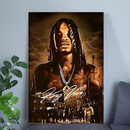 Music Poster- King Von Rapper Poster - Vintage Style - Size 24x36