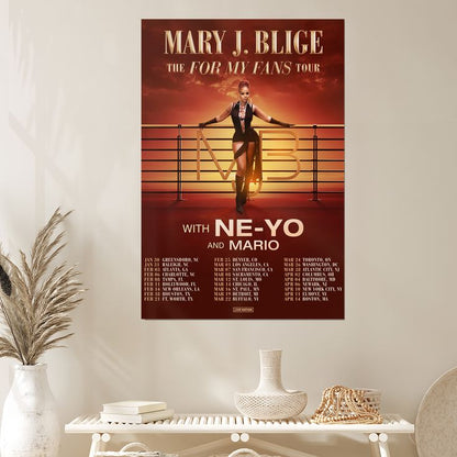 Poster Mary J. Blige E The For My Fans 2025 Tour Poster Size 24''x36''