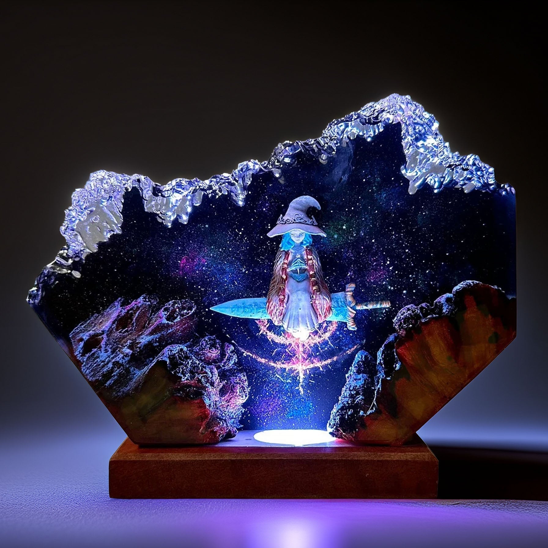 Doll Witch Of The Moon Resin Lamp