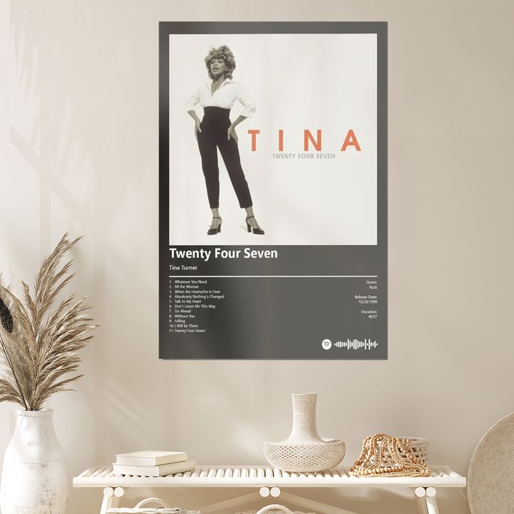 Music Poster - Tina Turner, Twenty Four Seven Album - Size 24x36