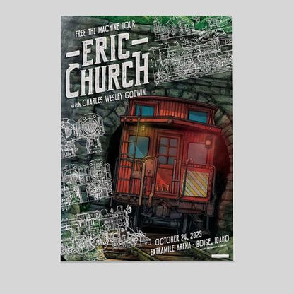 Eric Church October 2025 ExtraMile Arena Boise Idaho Poster Size 24''x36''