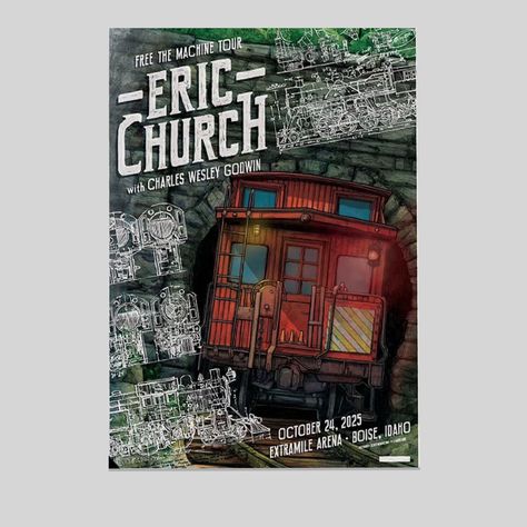 Eric Church October 2025 ExtraMile Arena Boise Idaho Poster Size 24''x36''