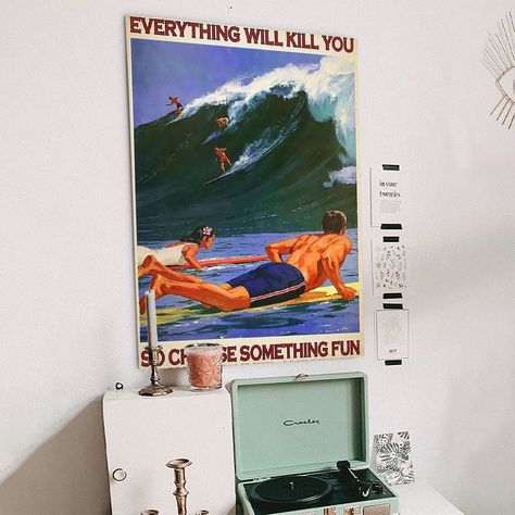 Surfing Art Poster, Choose Something Fun Poster Full Size 24''x36''