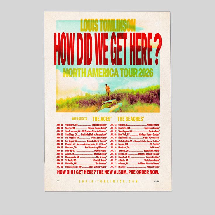 The Beaches How Did We Get Here North America Tour 2026 Size 24''x36''