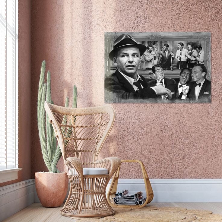 The Rat Pack Shooting Pool 3D Poster Wall Art Decor Framed Print Retro Style - Size 24''x36''