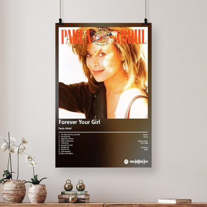 Music Poster - Paula Abdul - Forever Your Girl Album Retro Style - Size 24x36