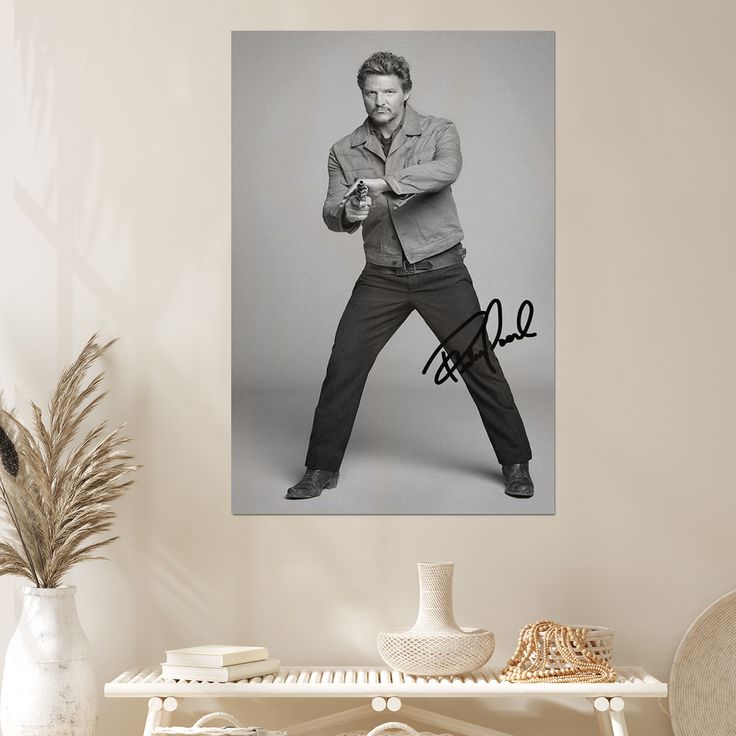 Pedro Pascal Outstanding Actor Signature Poster Retro Style - Size 24''x36''