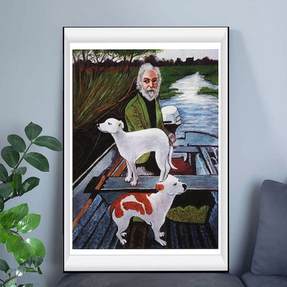 Lucky Shop Goodfellas Old Man and Dogs "painting" Replica Poster Full Size 24''x36''