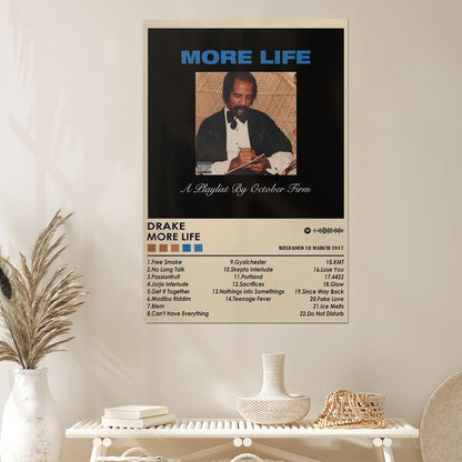 Drake Poster Print More Life Poster Music Poster Album Cover Poster Music Gift Size 24''x36''