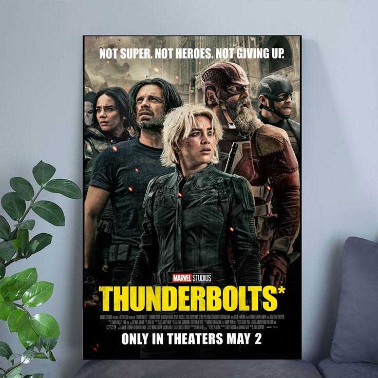 Thunderbolts Movie Poster Florence Pugh Marvel Sebastian Stan 1 Size 24''x36''
