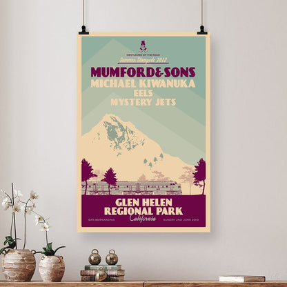 Mumford & Sons poster, Mumford and Sons concert print, Rock art, Rock posters, Music wall decor Size 24''x36''