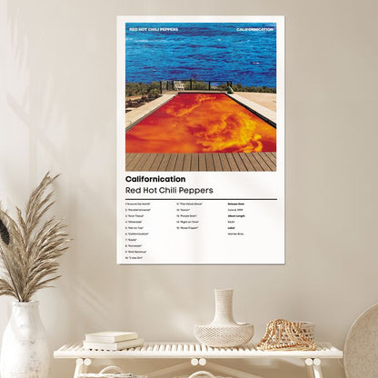 Music Poster - Red Hot Chili Peppers Album - Retro Style - Size 24x36