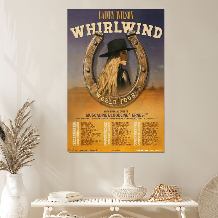 Lainey Wilson Whirlwind World Tour 2025 Poster Size 24''x36''
