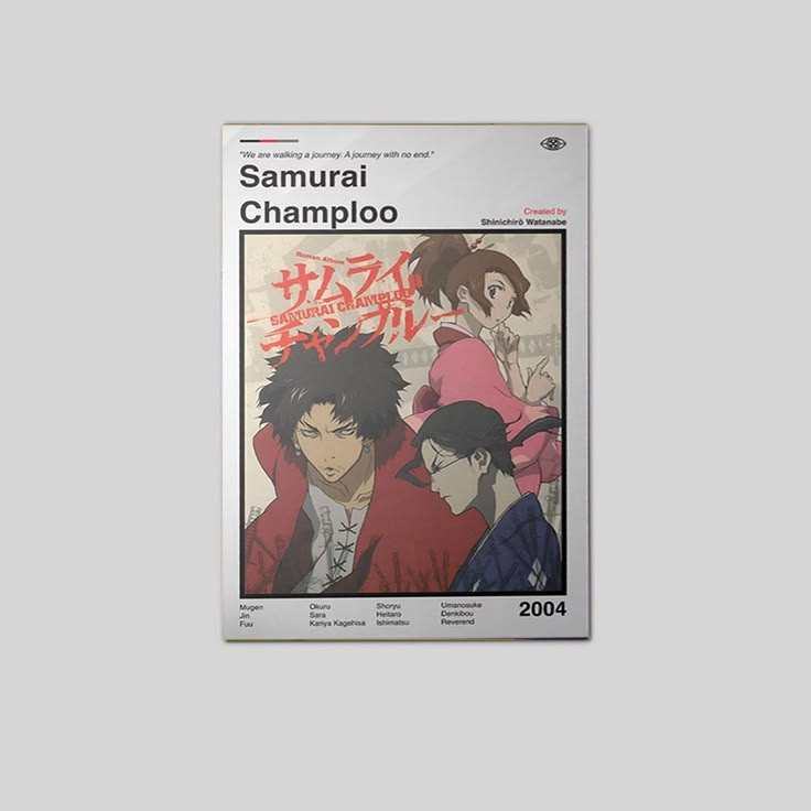 Samurai Champloo Anime Poster: Minimalist Manga Art Print