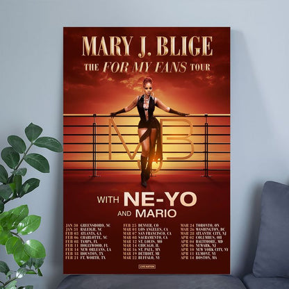 Poster Mary J. Blige E The For My Fans 2025 Tour Poster Size 24''x36''