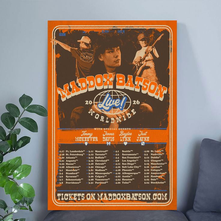 Maddoxbatson Live! Worldwide Tour 2026 Poster Full Size 24''x36''