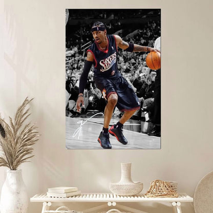 Allen Iverson Signed Wall Art Poster Legend Printable Basketball Size 24''x36''