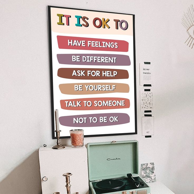 It Is Okay To Feel Poster, Boho Classroom Decor, My Feelings Classroom Poster, Educational Wall Art, Therapy Tools, Stress Management Wall Art, Wellness poster, Playroom Wall Art Decor, School Counselor Therapy Office Decor Retro Style - Size 24''x36''