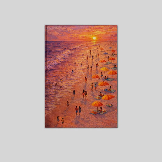 Tiny People Swimming, Ocean Waves Poster Full Size 24''x36''