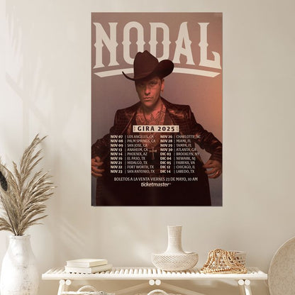 Christian Nodal Gira 2025 Tour Poster Schedule Cities Tour Dates Poster Size 24''x36''
