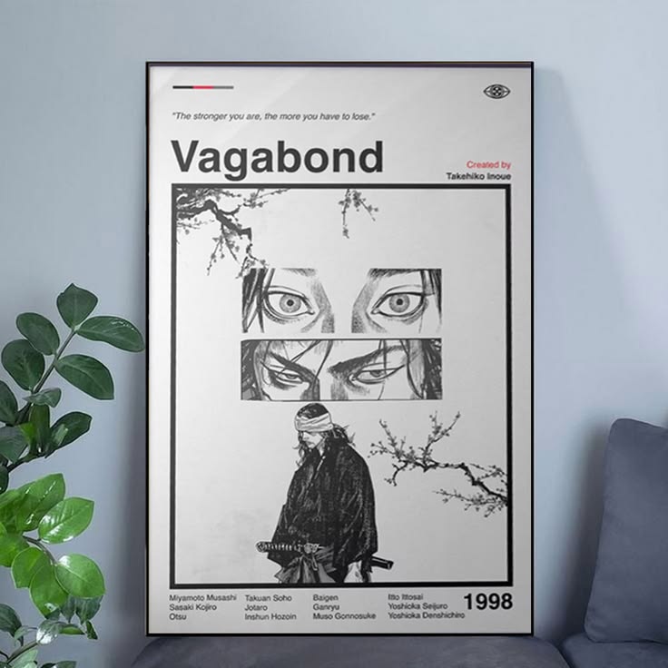 Vagabond Anime Poster: Minimalist Manga Art Print