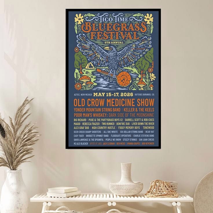 Tico Time Bluegrass Festival 2026 Concert Poster Full Size 24''x36''