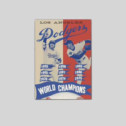 Los Angeles Dodgers 2025 Back to Shohei Ohtani World Series Champions Poster Size 24''x36''