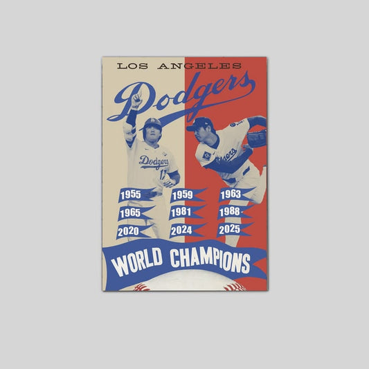 Los Angeles Dodgers 2025 Back to Shohei Ohtani World Series Champions Poster Size 24''x36''