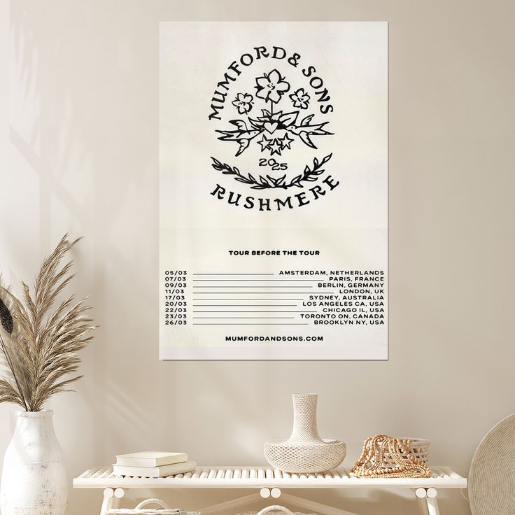 Mumford & Sons 2025 Tour Before the Tour Poster Size 24''x36''