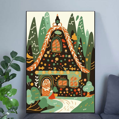 Vintage Hansel and Gretel Wall Art Poster Full Size 24''x36''